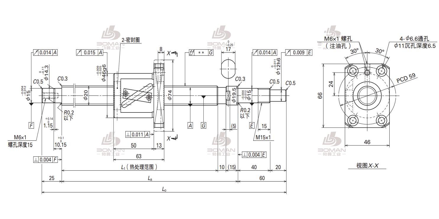 W2010FA-3P-C5Z20-轴端完成品滚珠丝杠